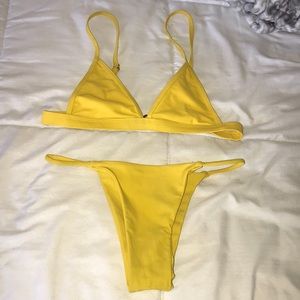 Yellow triangle bikini